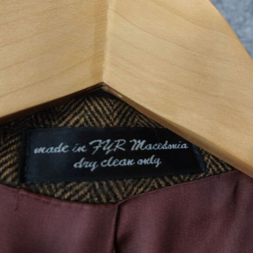 Italian Camel Hair Herringbone Tweed Sport Coat Mens 42R Brown Classic CHERESKIN - Picture 15 of 16
